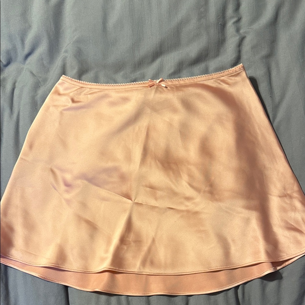 Wild Fable Blush Satin Mini Skirt